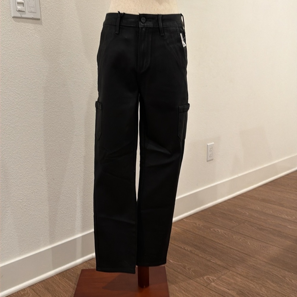 PAIGE Black Straight-Leg Cargo Pants